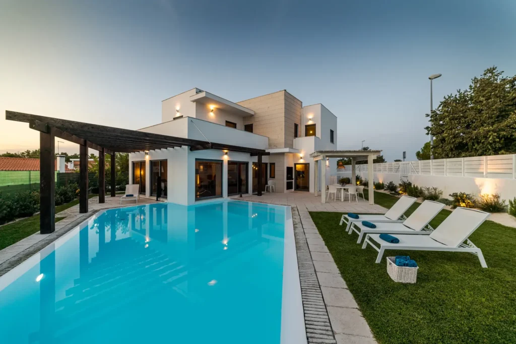 modern house with garden swimming pool and wooden 2021 08 31 21 20 29 utc