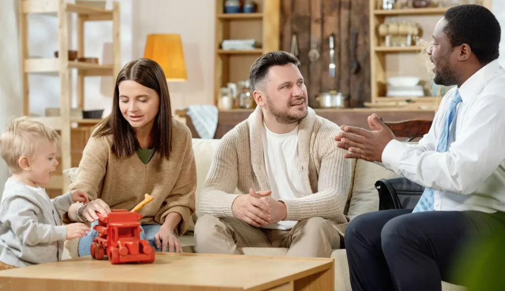 young family having consultation with real estate 2021 09 24 03 00 45 utc